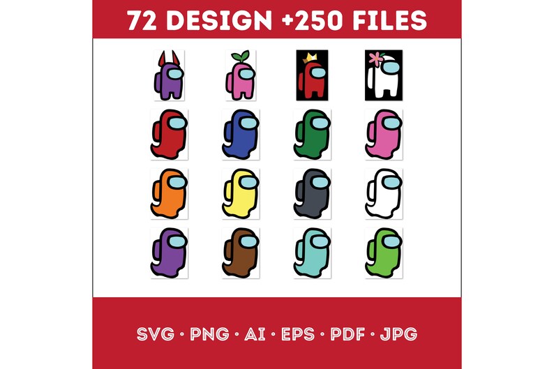 Among Us SVG Bundle, Among Us Character SVG, Among Us Shirt SVG, Among Us Pets Hats, Impostor Svg, Among Us crewmate, Among us sticker