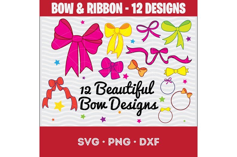 Ribbon Bow SVG Bundle, Ribbon SVG, Bow svg, Present Svg, Bow Tie, Svg Files for Cricut, Silhouette, Present Bow svg, Cricut, Svg Png Dxf