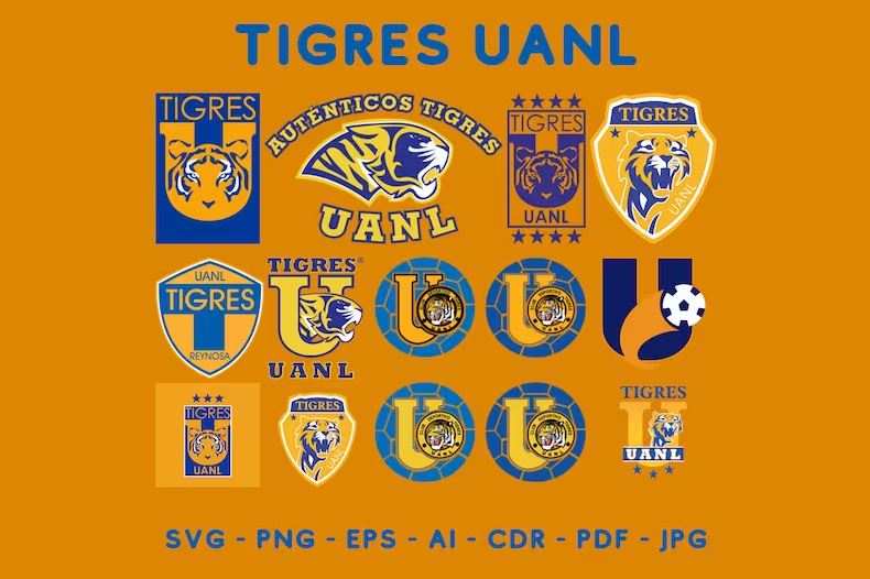 Tigres UANL, Club Tigres, Svg, Png, Eps, Ai, Cdr, Pdf, Jpg, Vector File, Liga Mx, Sports Football Soccer Mexico CONCACAF Tigres Uanl Tigers