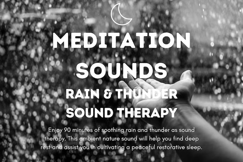 Meditation Sounds, Rain & Thunder Sound Therapy, Meditation Music, Therapy, Relaxing, Stress Relief, Sleep, Relaxing Sounds, Calming Audio